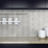 Gray Glossy Beveled Subway Tile 3x6  