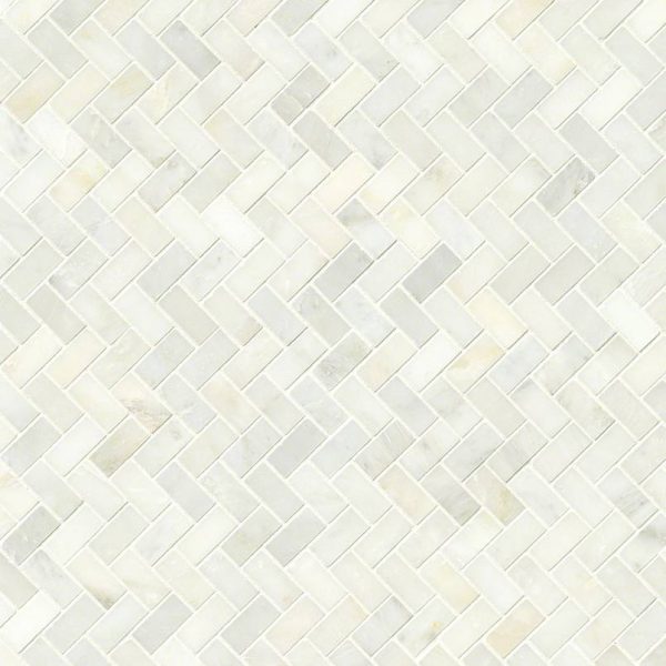 Greecian White Herringbone Pattern  