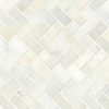 Greecian White Herringbone Pattern  