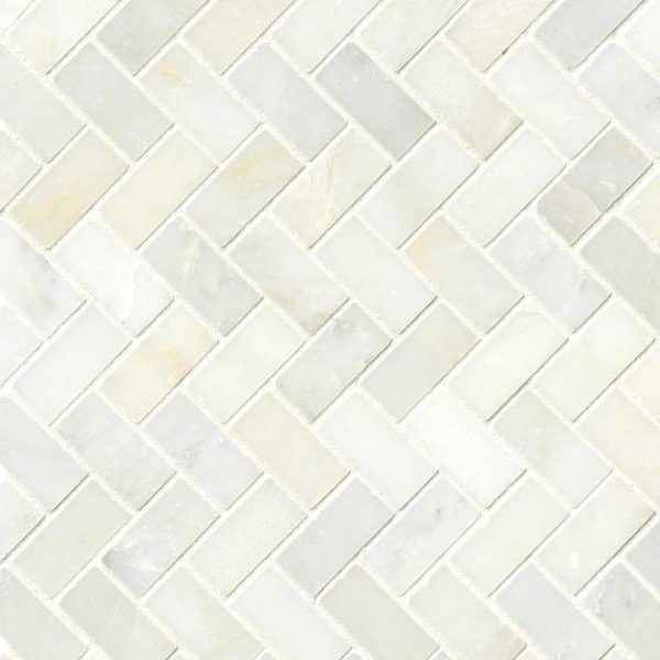 Greecian White Herringbone Pattern  