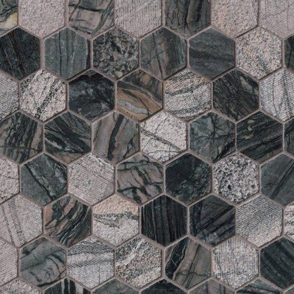 Henley Multi Finish Hexagon Mosaic Tile  