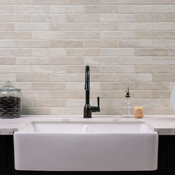 BRICKSTONE IVORY 2X10 BRICK TILE BRICKSTONE IVORY 2X10 BRICK TILE