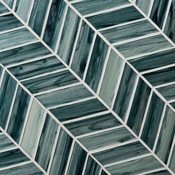 Midnight Blue Ombre' Chevron Tile  