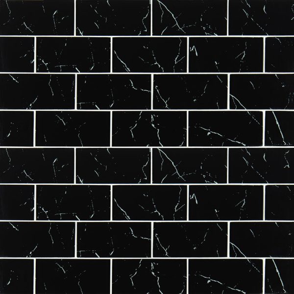 Nero Marquina 3x6 Glass Tile  