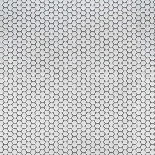Penny Round Bianco Matte Tile  