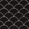 Retro Nero Scallop Tile  