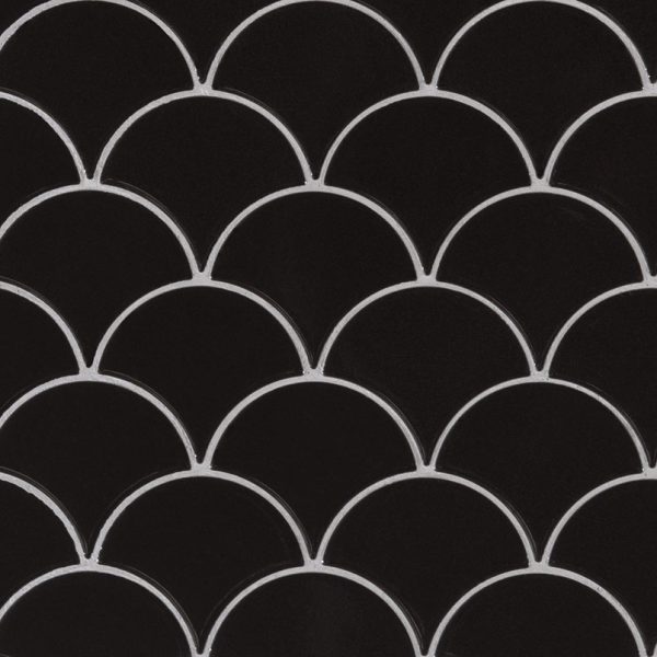 Retro Nero Scallop Tile  