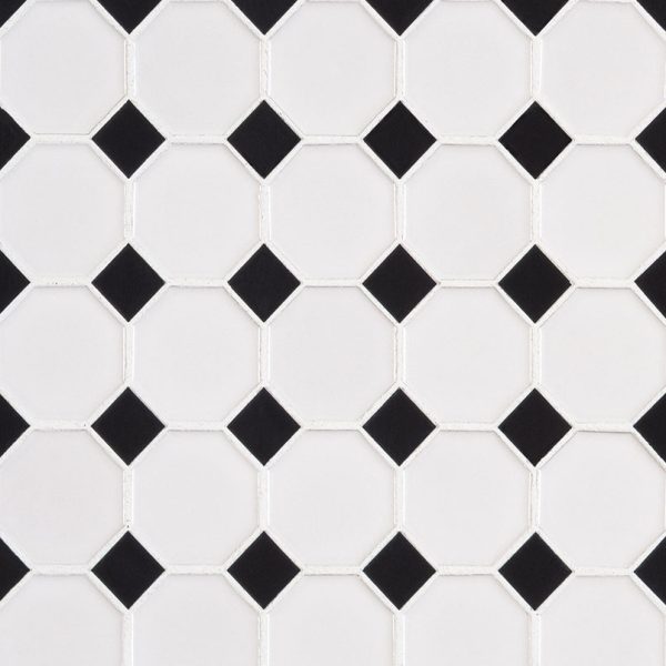 Retro Bianco Glossy Octagon Tile  