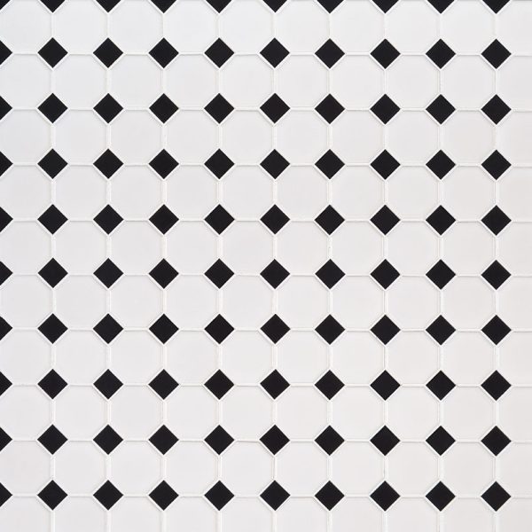 Retro Bianco Glossy Octagon Tile  