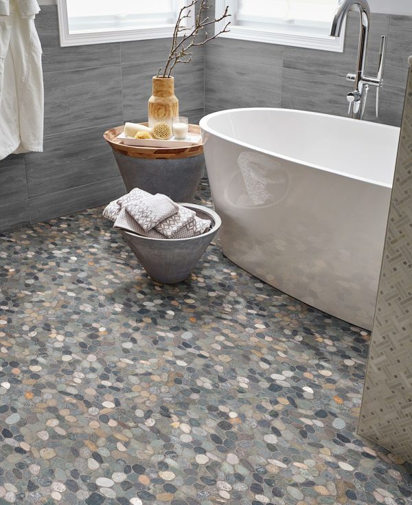 Sliced Rainforest Pebbles Mosaic  