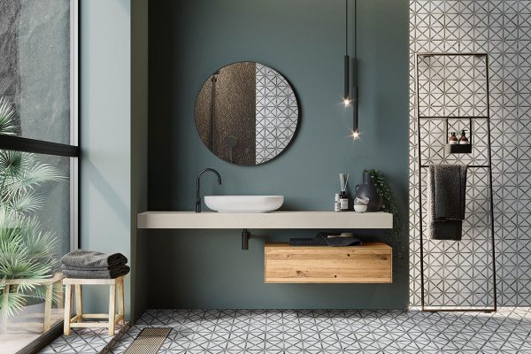 Verdant Green Geometrica Pattern Pol  