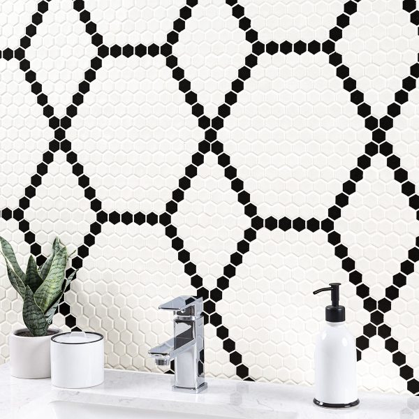 White And Black Hive Pattern Matte  