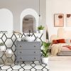 White And Black Hive Pattern Matte  