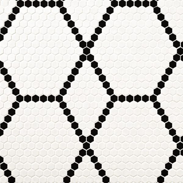 White And Black Hive Pattern Matte  