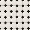 White And Black Octagon Tile  