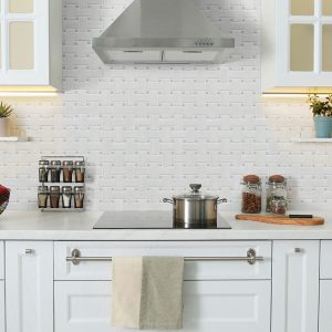 White And Gray Matte Basketweave Tile  