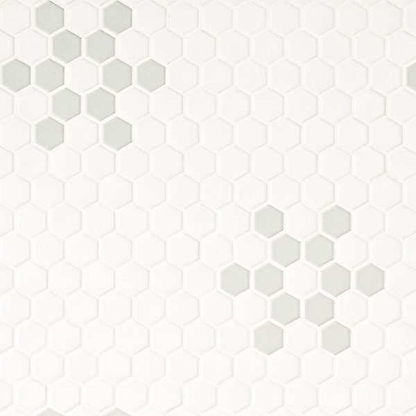 White And Gray Mod Petal Pattern Matte  