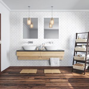 Inverted Bevel White Subway Tile  