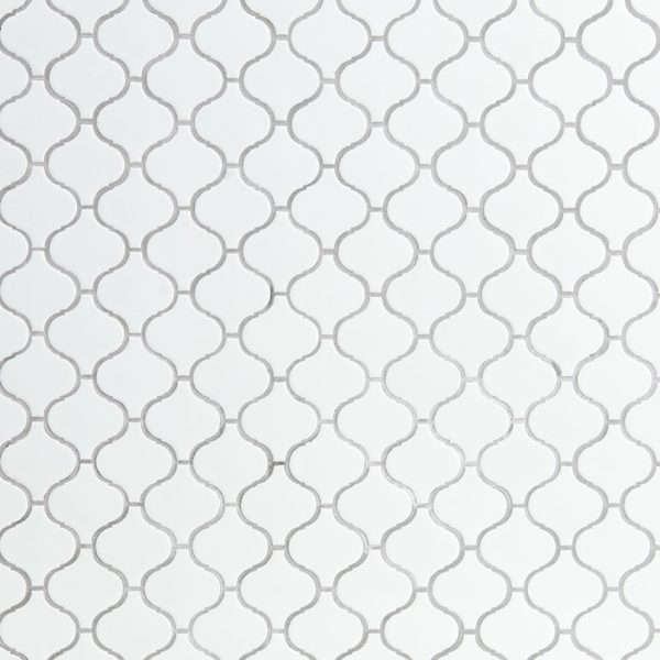 White Glossy Arabesque Tile  