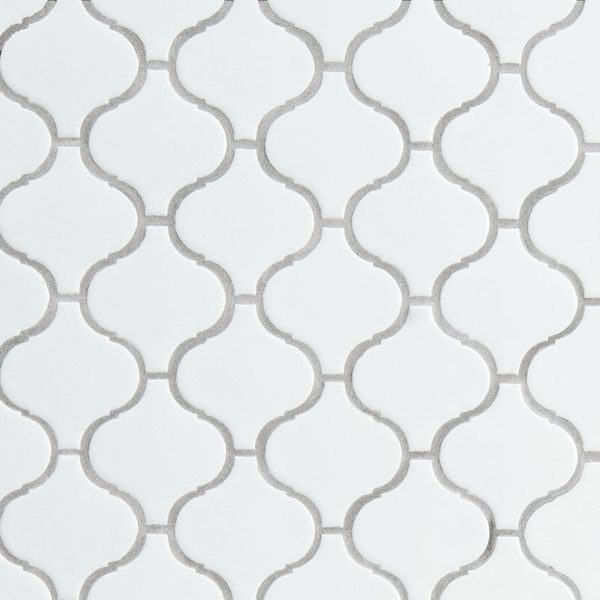 White Glossy Arabesque Tile  