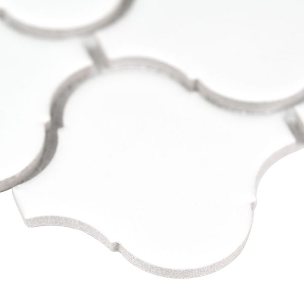 White Glossy Arabesque Tile  