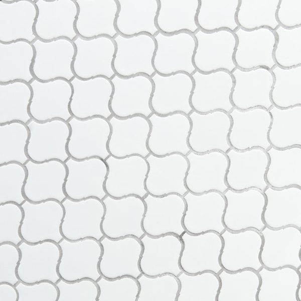 White Glossy Arabesque Tile  