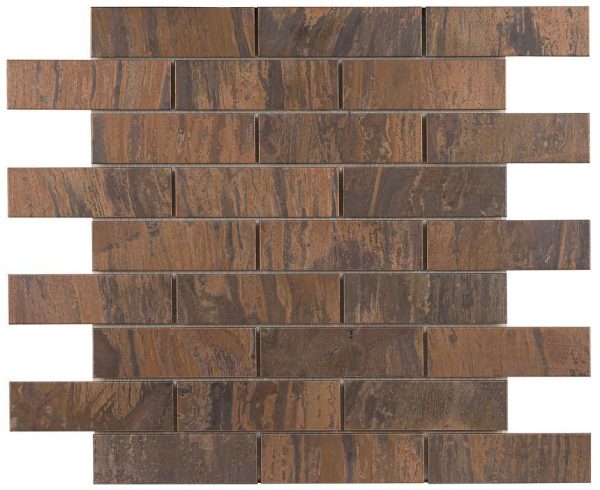 Antique Copper 1″ x 4″ Brickset Mosaic Antique Copper 1″ x 4″ Brickset Mosaic