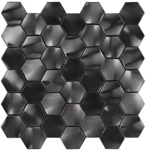 Gun Metal Rolling Hexagon Mosaic Gun Metal Rolling Hexagon Mosaic