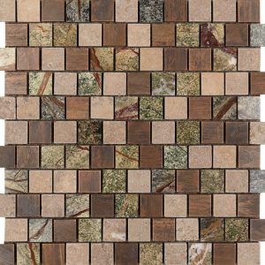 Copper Amazon 1″ x 1″ Offset Mosaic  
