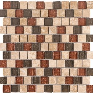 Rum Raisin 1″ x 1″ Offset Mosaic  