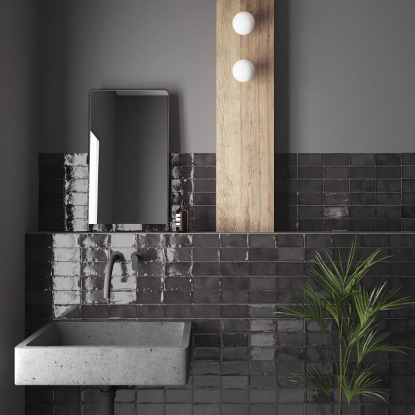 Adone Black 3″ x 6″ Ceramic Tile  