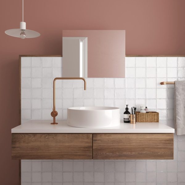 Adone White 4″ x 4″ Ceramic Tile  