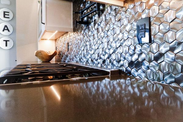 Gun Metal Rolling Hexagon Mosaic Gun Metal Rolling Hexagon Mosaic
