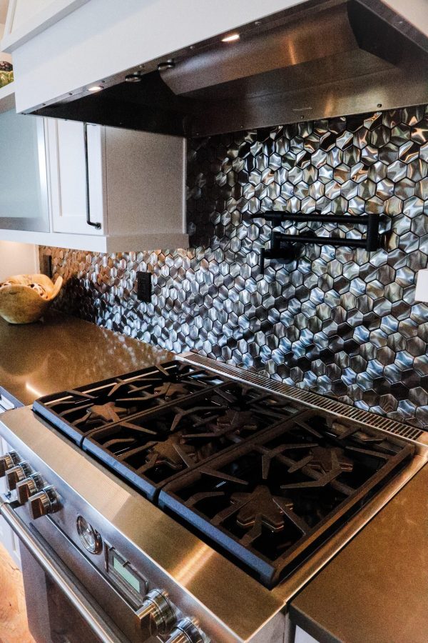 Gun Metal Rolling Hexagon Mosaic Gun Metal Rolling Hexagon Mosaic
