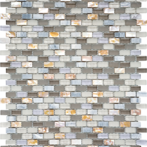Imagery Glass Mosaic-Img-shgr Shell Grey Glass Mosaic, Tiles 