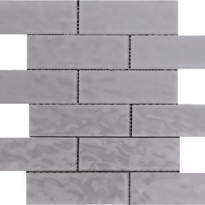 Imagery Glass Mosaic-W-4 2x6 Ripple Grey Glass Mosaic, Tiles 