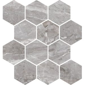 Marbles Plshed Hexag-Oniciata Grey Bullnose, Tiles 