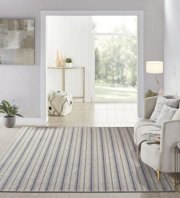 Ticking Stripe Rug-Shadow stantoncarpet, Stocked Area Rug 