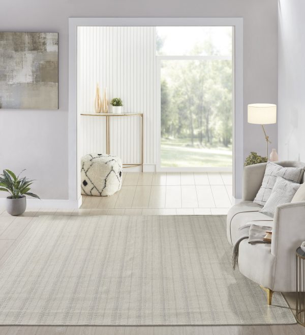 Ticking Stripe Rug-Shadow stantoncarpet, Stocked Area Rug 