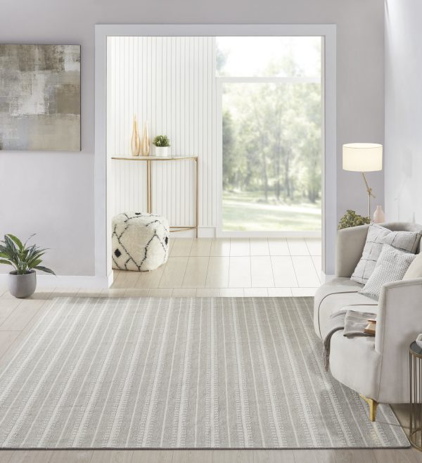 Ticking Stripe Rug-Shadow stantoncarpet, Stocked Area Rug 