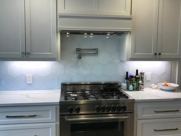 8″ White Hexagon Tile  