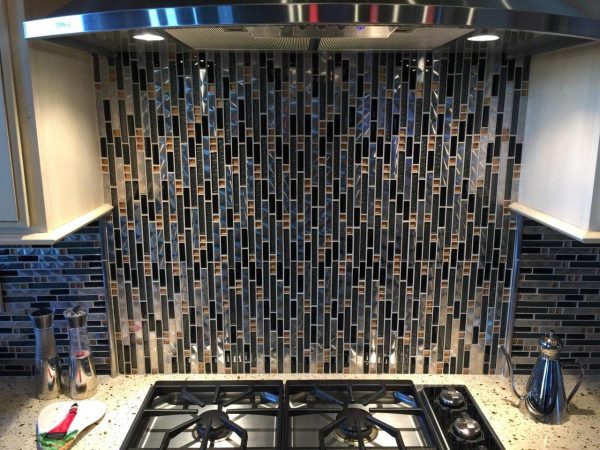 Gold Shimmer Linear Mosaic  