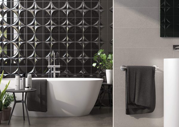 Vertex Black, Brillo, Ceramic, Commercial, Light Commercial, Residential, Square 