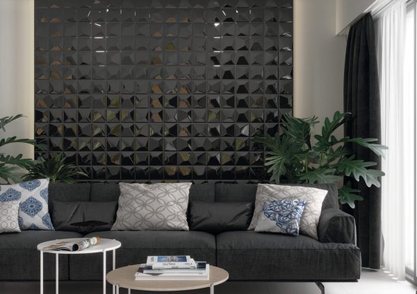 Vertex Black, Brillo, Ceramic, Commercial, Light Commercial, Residential, Square 