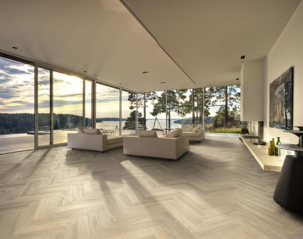 Herringbone Oak AB White Herringbone Oak AB White