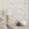 Floral Texture Silver Grey  