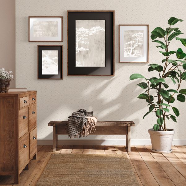 Geo Swirl Motif Beige  