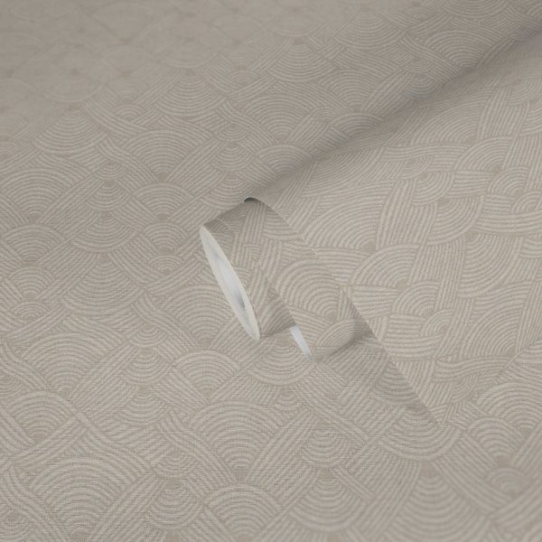 Geo Swirl Motif Beige  
