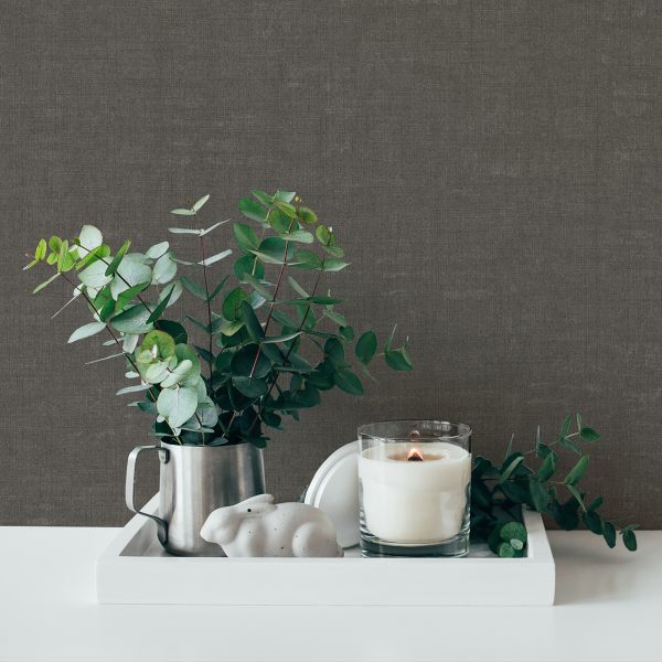 Linen Effect Textured Bronze Brown  