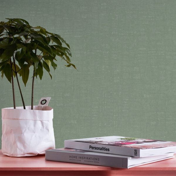 Linen Effect Textured Green  